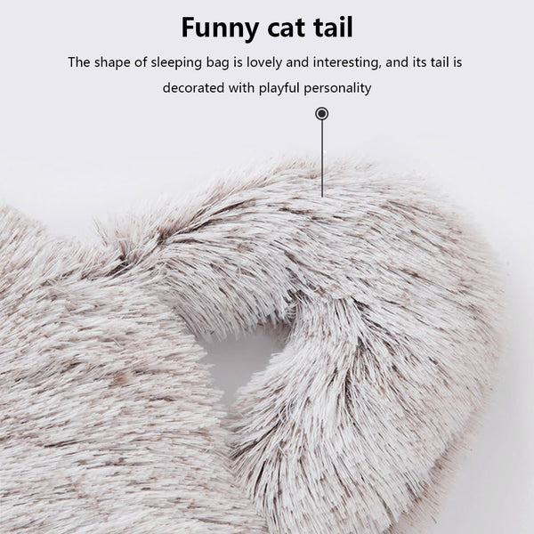 Pet Dog Cat Sleeping Bed Soft Plush  Nest Kennel Cave House Cats Cute Bag Mat Pad Tent Pets Winter Warm Cozy Beds | Vimost Shop.