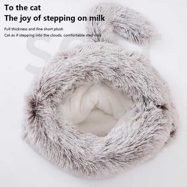 Pet Dog Cat Sleeping Bed Soft Plush  Nest Kennel Cave House Cats Cute Bag Mat Pad Tent Pets Winter Warm Cozy Beds | Vimost Shop.