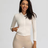 Autumn Seamless Solid Yoga Hoodies Long Shirt Jacket Long Sleeve Zipper Sportswear Hooded Top Gym Fitness Workout Sports Tees | Vimost Shop.