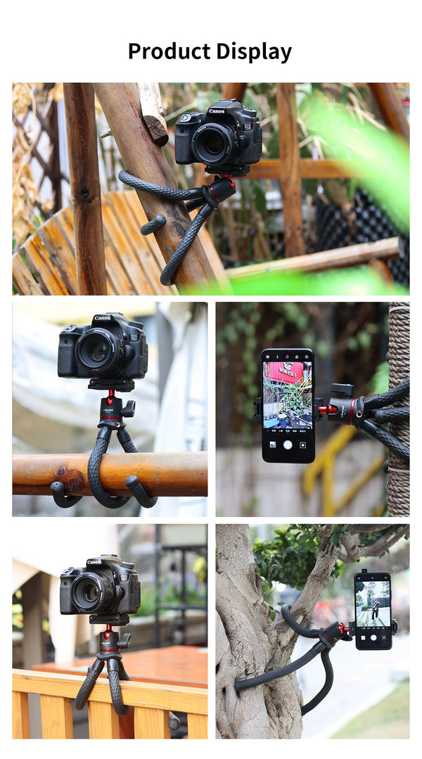 MT-11Flexible Octopus Tripod Smartphone DSLR SLR Vlog Tripod Travel Portable 2 in 1 Tripod Extend 1/4 Screw for Magic Arm | Vimost Shop.