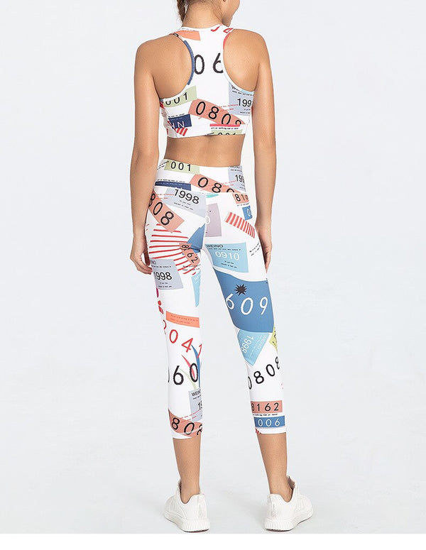 Seamless Yoga Set Gym Sports Tracksuit Print Push Up Training Running Yoga Suit Casual Tank Crop Top Leggings For Women Clothing | Vimost Shop.