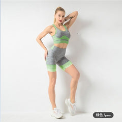 Striped Seamless Yoga Tank Crop Top Shockproof Quick Dry Sports Bra Vest Fashion Workout Push Up Running Tees High Elasticsity