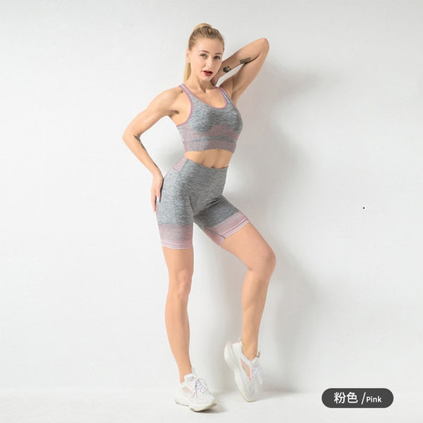 Striped Seamless Yoga Tank Crop Top Shockproof Quick Dry Sports Bra Vest Fashion Workout Push Up Running Tees High Elasticsity | Vimost Shop.