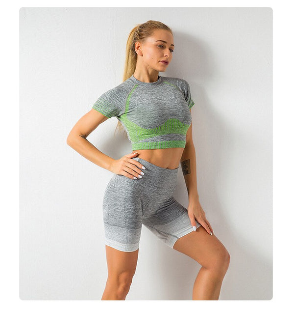 Striped Seamless Yoga Tank Crop Top Shockproof Quick Dry Sports Bra Vest Fashion Workout Push Up Running Tees High Elasticsity | Vimost Shop.