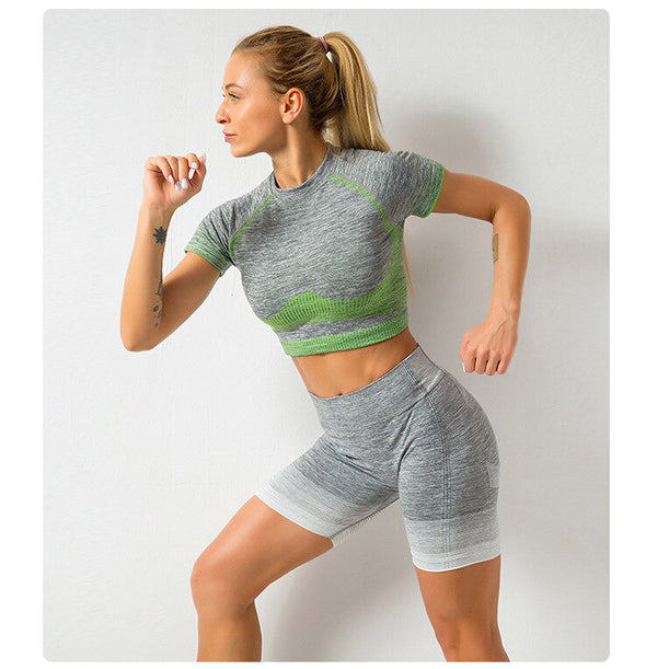 Striped Seamless Yoga Tank Crop Top Shockproof Quick Dry Sports Bra Vest Fashion Workout Push Up Running Tees High Elasticsity | Vimost Shop.