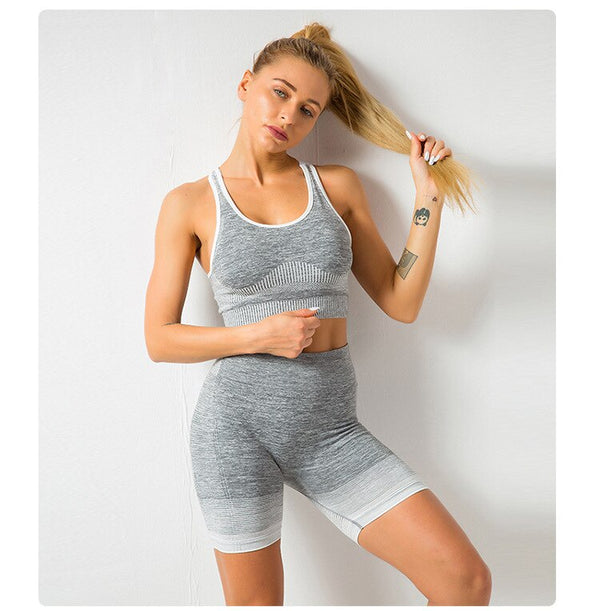 Striped Seamless Yoga Tank Crop Top Shockproof Quick Dry Sports Bra Vest Fashion Workout Push Up Running Tees High Elasticsity | Vimost Shop.