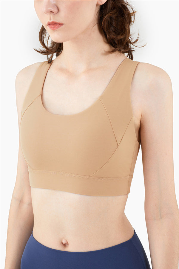 Seamless Sports Vest Top Push Up High Impact Yoga Crop Top Sports Gym Workout Cross Thin Shoulder Beauty Back Tank Solid Top | Vimost Shop.