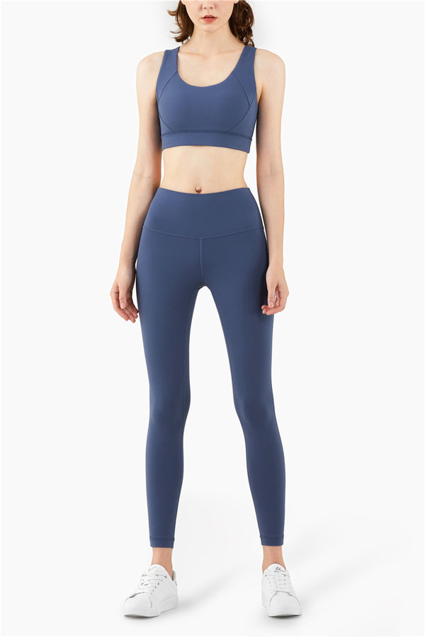 Seamless Sports Vest Top Push Up High Impact Yoga Crop Top Sports Gym Workout Cross Thin Shoulder Beauty Back Tank Solid Top | Vimost Shop.