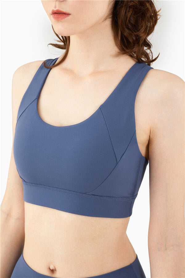 Seamless Sports Vest Top Push Up High Impact Yoga Crop Top Sports Gym Workout Cross Thin Shoulder Beauty Back Tank Solid Top | Vimost Shop.