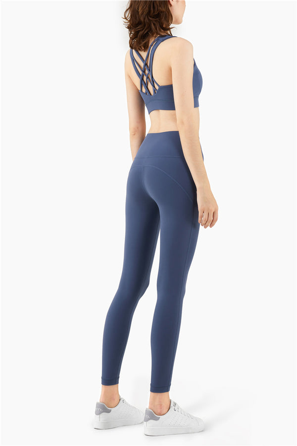 Seamless Sports Vest Top Push Up High Impact Yoga Crop Top Sports Gym Workout Cross Thin Shoulder Beauty Back Tank Solid Top | Vimost Shop.