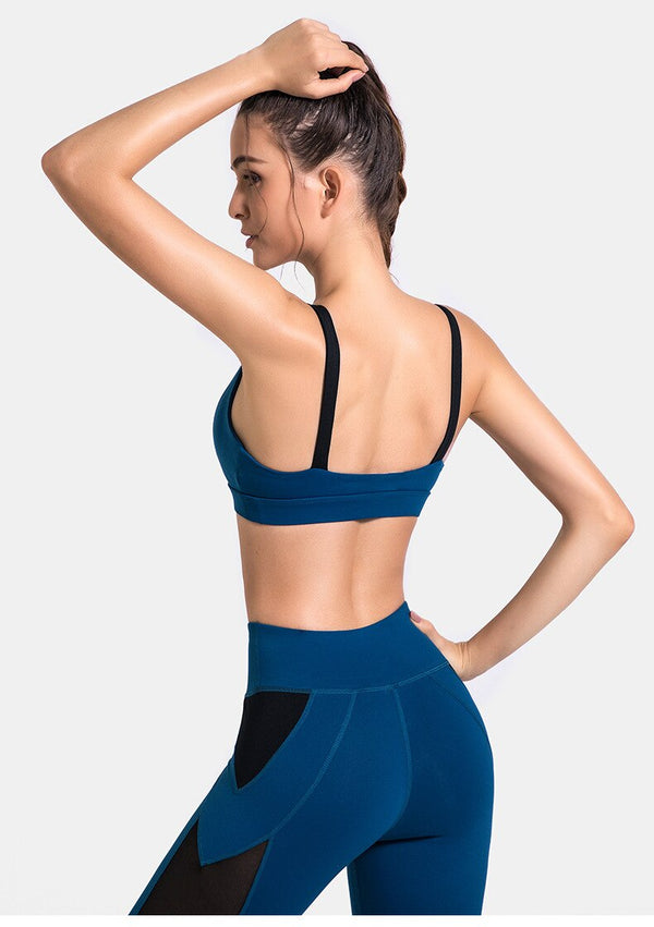 Patchwork Yoga Suit Gym Fitness Two Piece Set Bra Crop Top Leggings Tracksuit Fashion Running Sports Push Up Casual Set | Vimost Shop.