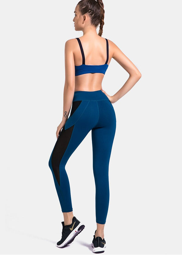 Patchwork Yoga Suit Gym Fitness Two Piece Set Bra Crop Top Leggings Tracksuit Fashion Running Sports Push Up Casual Set | Vimost Shop.