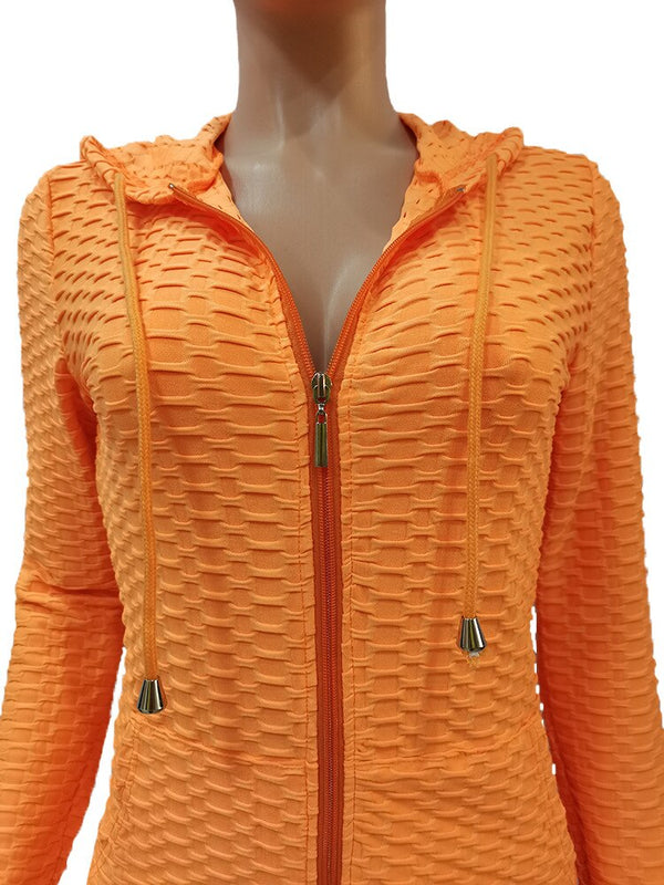 Sportswear Jacquard Hooded Set Gym Fitness Tracksuit Long Sleeve Zipper Hoodies Pencil Leggings Running Traning Outdoor Suit | Vimost Shop.