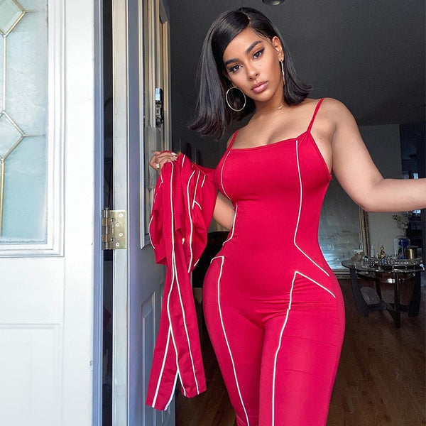 Autumn Seamless Striped Sports Yoga Set Gym Fitness Tracksuit Fashion Backless Jumpsuit And Coat Workout Sportswear Clothing | Vimost Shop.
