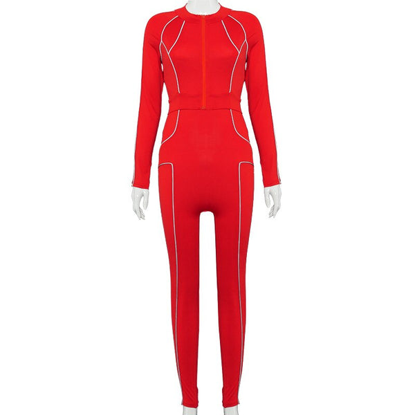 Autumn Seamless Striped Sports Yoga Set Gym Fitness Tracksuit Fashion Backless Jumpsuit And Coat Workout Sportswear Clothing | Vimost Shop.