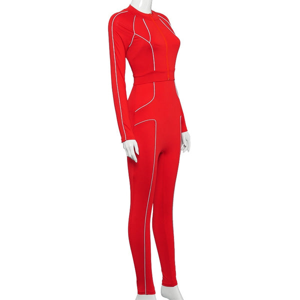 Autumn Seamless Striped Sports Yoga Set Gym Fitness Tracksuit Fashion Backless Jumpsuit And Coat Workout Sportswear Clothing | Vimost Shop.