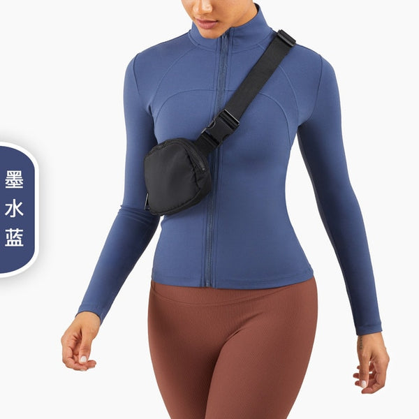 Autumn Seamless Solid Yoga Long Shirt Jacket Long Sleeve Zipper Sportswear Top Women Workout Slim Shirt Casual Gym Fitness Tees | Vimost Shop.