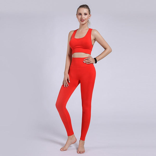 Seamless Sportswear Yoga Set Women Gym Tracksuit Tank Crop Top Hips Lifting Leggings Running Traning Workout Sports 2 Piece Set | Vimost Shop.