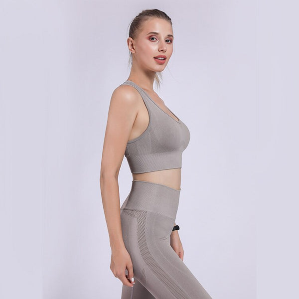 Seamless Sportswear Yoga Set Women Gym Tracksuit Tank Crop Top Hips Lifting Leggings Running Traning Workout Sports 2 Piece Set | Vimost Shop.