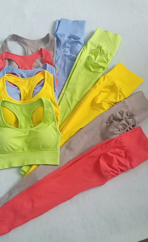 Seamless Sportswear Yoga Set Women Gym Tracksuit Tank Crop Top Hips Lifting Leggings Running Traning Workout Sports 2 Piece Set | Vimost Shop.