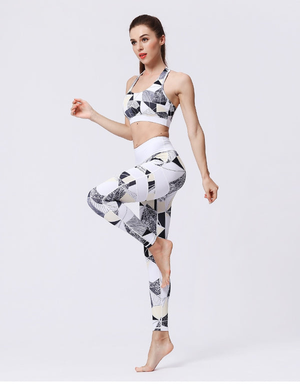 Seamless Print Yoga Set Gym Clothing Tank Crop Top Leggings Suit Push Up Workout Training Jogging Casual High Elastic Tracksuit | Vimost Shop.