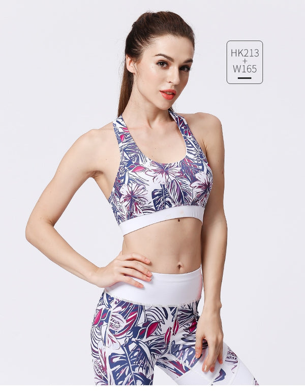 Seamless Print Yoga Set Gym Clothing Tank Crop Top Leggings Suit Push Up Workout Training Jogging Casual High Elastic Tracksuit | Vimost Shop.