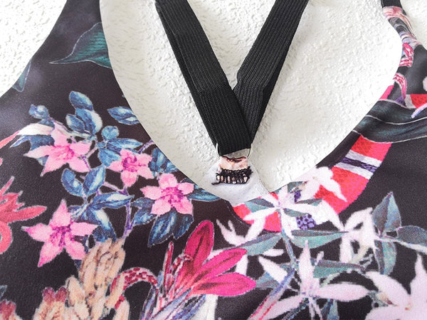 Seamless Floral Print Gym Yoga Set Fashion Fitness Vest Crop Top Leggings Suit Push Up Workout Training Running Slim Clothing | Vimost Shop.