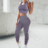 Women Workout Outfit 2 Pieces Yoga Set Seamless Running Leggings with Sports Bra Padded Tops Suit Gym Clothes Fitness Sportswear | Vimost Shop.
