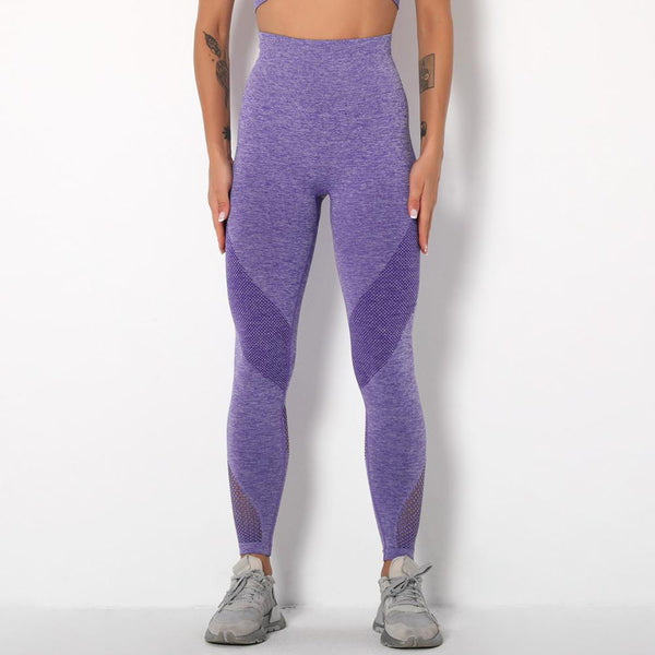 Autumn Seamless Hollow Out Yoga Leggings Work Out Fitness Gym Yoga Pantalones High Elastics High Waist Sports Slim Trousers | Vimost Shop.