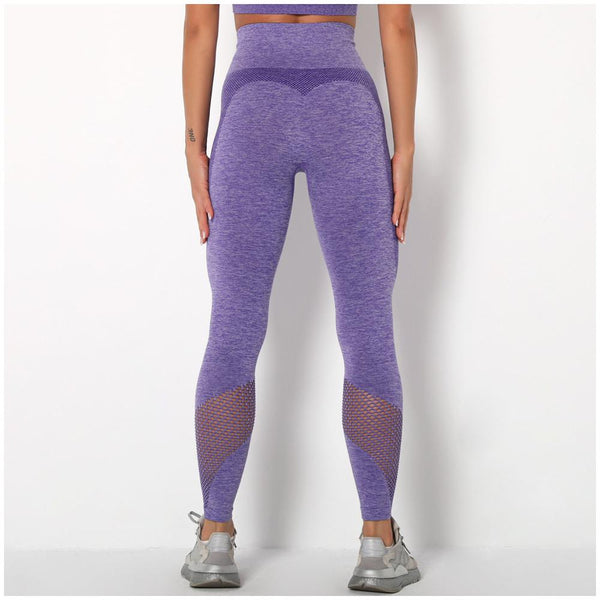 Autumn Seamless Hollow Out Yoga Leggings Work Out Fitness Gym Yoga Pantalones High Elastics High Waist Sports Slim Trousers | Vimost Shop.