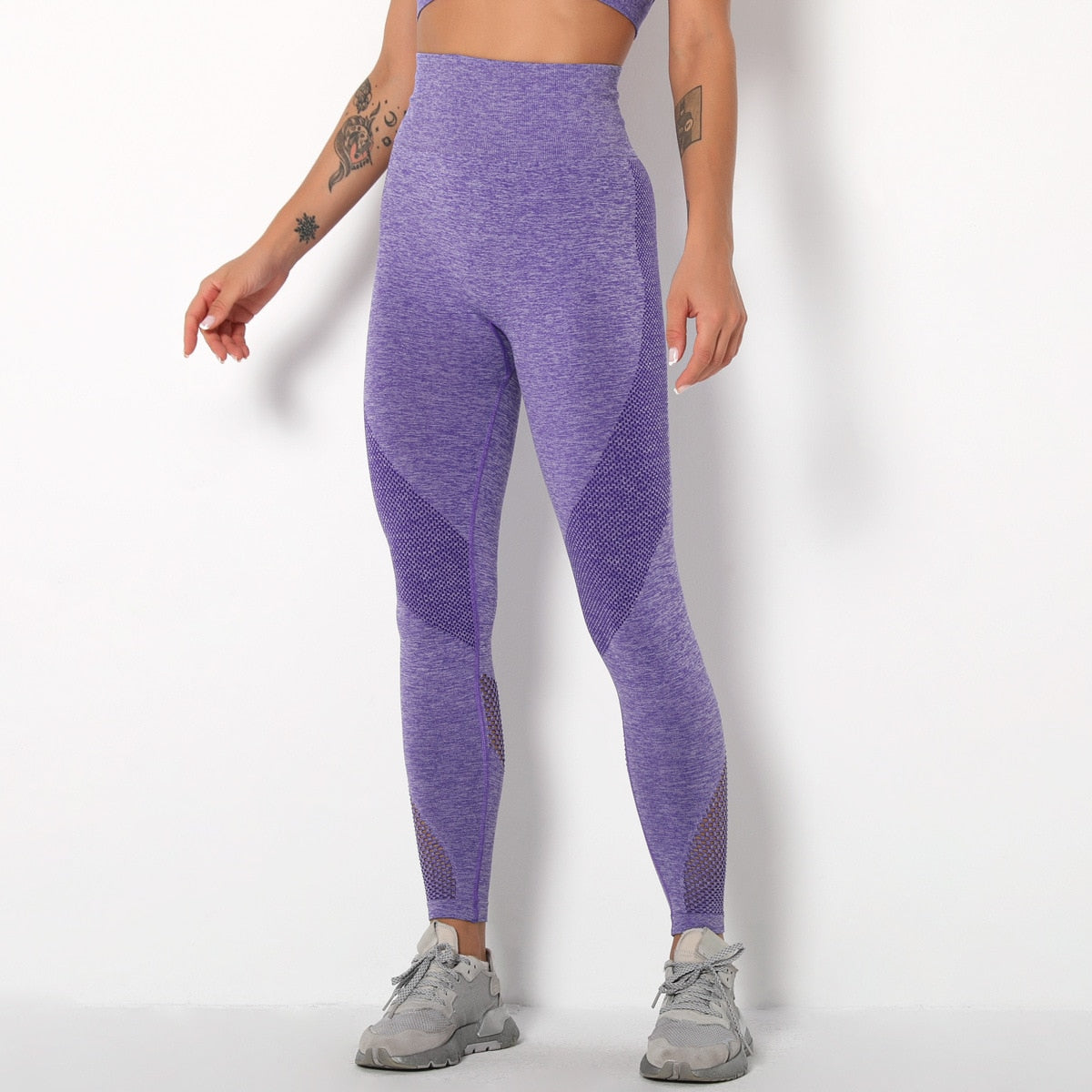 Autumn Seamless Hollow Out Yoga Leggings Work Out Fitness Gym Yoga Pantalones High Elastics High Waist Sports Slim Trousers | Vimost Shop.