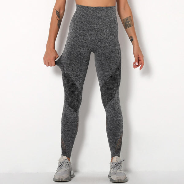 Autumn Seamless Hollow Out Yoga Leggings Work Out Fitness Gym Yoga Pantalones High Elastics High Waist Sports Slim Trousers | Vimost Shop.