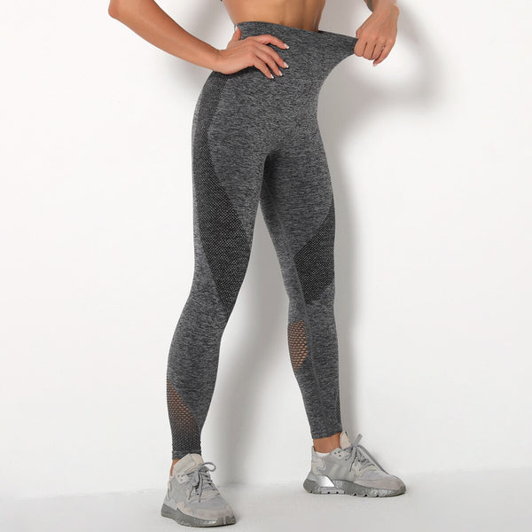 Autumn Seamless Hollow Out Yoga Leggings Work Out Fitness Gym Yoga Pantalones High Elastics High Waist Sports Slim Trousers | Vimost Shop.