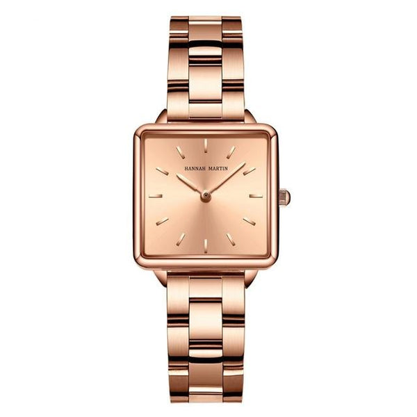 Arrival Full Solid Stainless Steel Square Dial Japan Movement Quartz Gift Rose Gold Ladies Top Brand Watches for Women