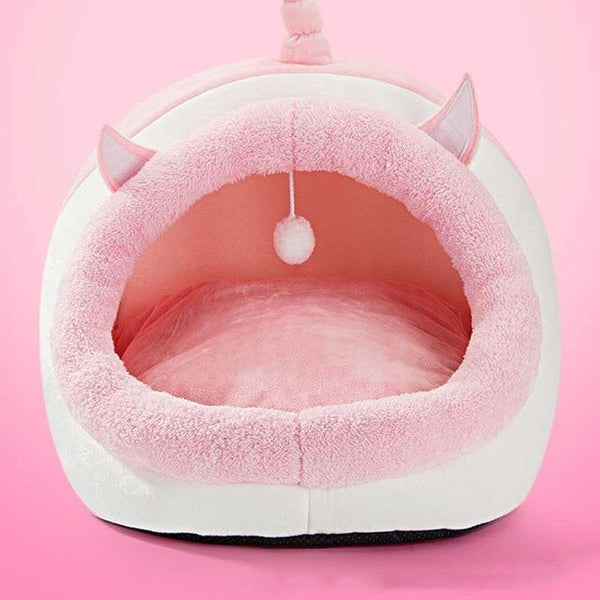 Pet Dog Cat Bed Cute Unicorn Shape Kennel Winter Warm Sofa Detachable Kitten House Waterproof Puppy Cushion Pet Sleeping Product | Vimost Shop.