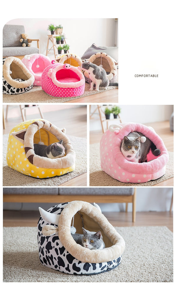 Pet Dog Cat Bed Cute Unicorn Shape Kennel Winter Warm Sofa Detachable Kitten House Waterproof Puppy Cushion Pet Sleeping Product | Vimost Shop.