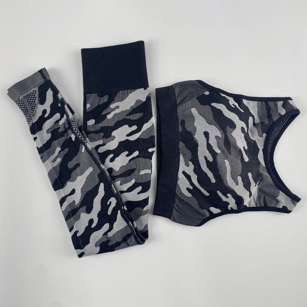 2PCS Camo Yoga Set Sports Wear For Women Gym Fitness Clothing Booty Yoga Leggings + Sport Bra GYM Sport Suit Femme 2020 New | Vimost Shop.