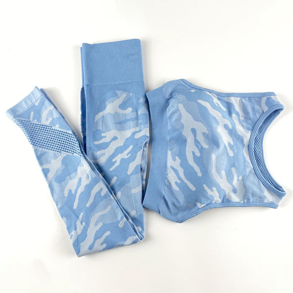 2PCS Camo Yoga Set Sports Wear For Women Gym Fitness Clothing Booty Yoga Leggings + Sport Bra GYM Sport Suit Femme 2020 New | Vimost Shop.