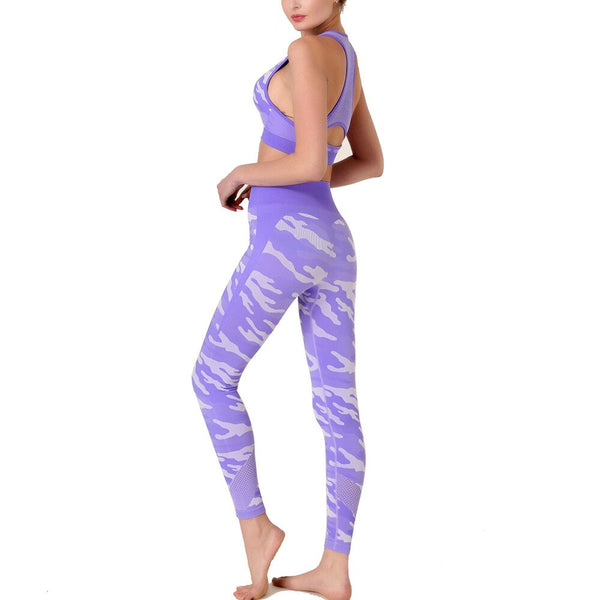 2PCS Camo Yoga Set Sports Wear For Women Gym Fitness Clothing Booty Yoga Leggings + Sport Bra GYM Sport Suit Femme 2020 New | Vimost Shop.