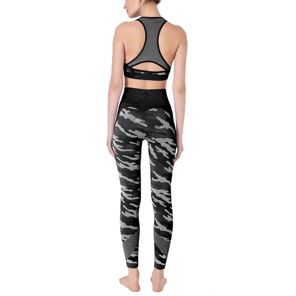 2PCS Camo Yoga Set Sports Wear For Women Gym Fitness Clothing Booty Yoga Leggings + Sport Bra GYM Sport Suit Femme 2020 New | Vimost Shop.