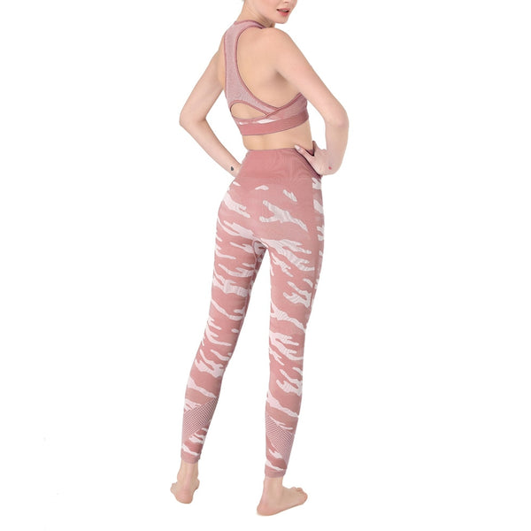 2PCS Camo Yoga Set Sports Wear For Women Gym Fitness Clothing Booty Yoga Leggings + Sport Bra GYM Sport Suit Femme 2020 New | Vimost Shop.