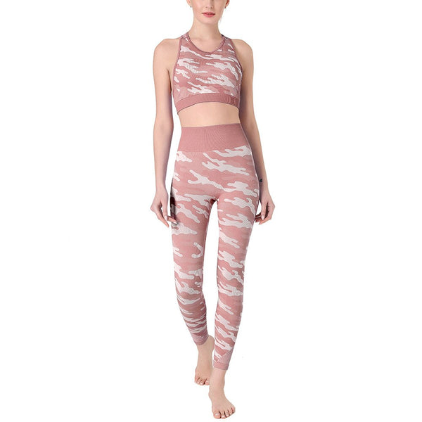 2PCS Camo Yoga Set Sports Wear For Women Gym Fitness Clothing Booty Yoga Leggings + Sport Bra GYM Sport Suit Femme 2020 New | Vimost Shop.