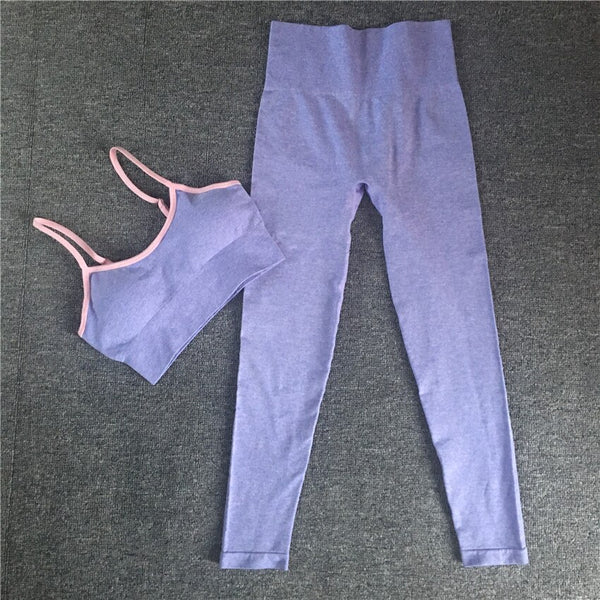 Sportswear Seamless Yoga Set Solid Women Gym Clothes Adjustable Bra Crop Top Hips Lifting Leggings Tracksuit Workout Fitness Set | Vimost Shop.