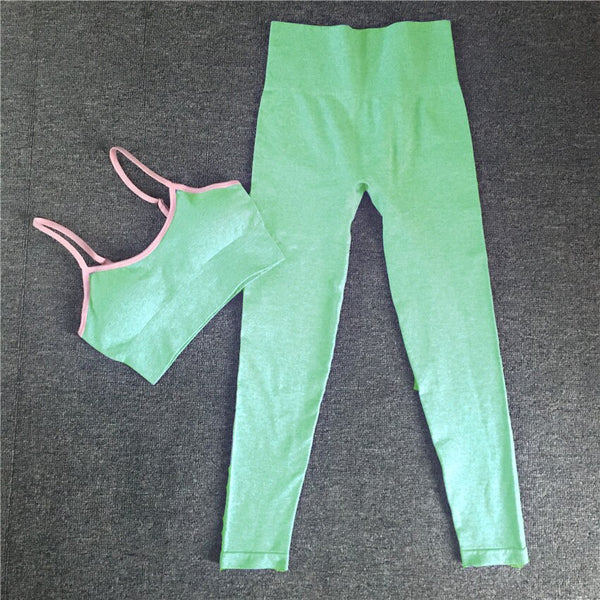 Sportswear Seamless Yoga Set Solid Women Gym Clothes Adjustable Bra Crop Top Hips Lifting Leggings Tracksuit Workout Fitness Set | Vimost Shop.