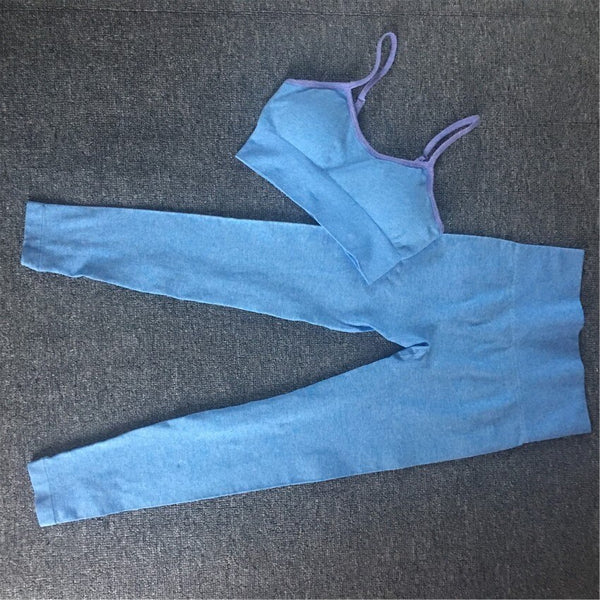 Sportswear Seamless Yoga Set Solid Women Gym Clothes Adjustable Bra Crop Top Hips Lifting Leggings Tracksuit Workout Fitness Set | Vimost Shop.