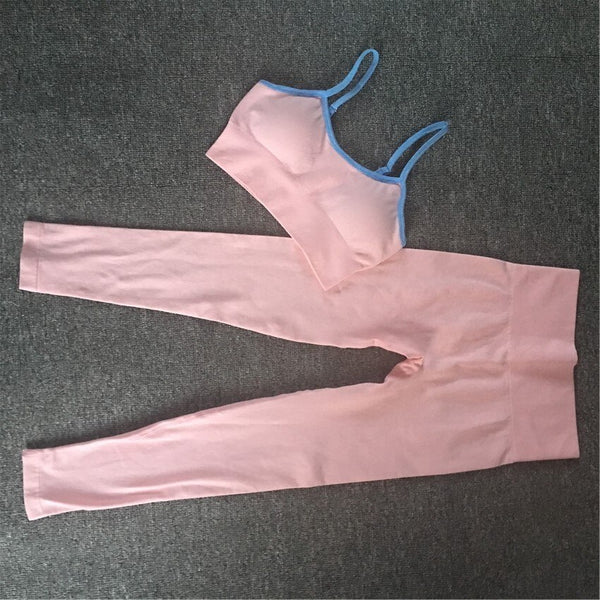 Sportswear Seamless Yoga Set Solid Women Gym Clothes Adjustable Bra Crop Top Hips Lifting Leggings Tracksuit Workout Fitness Set | Vimost Shop.