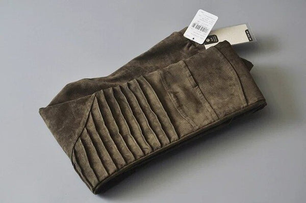 Autumn Suede Leggings Solid High Elastics Bodycon Pencil Pants Fashion Casual Medium Waist Trousers | Vimost Shop.