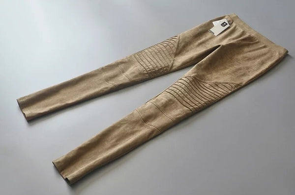 Autumn Suede Leggings Solid High Elastics Bodycon Pencil Pants Fashion Casual Medium Waist Trousers | Vimost Shop.