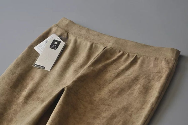 Autumn Suede Leggings Solid High Elastics Bodycon Pencil Pants Fashion Casual Medium Waist Trousers | Vimost Shop.
