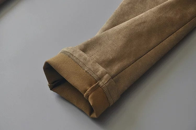 Autumn Suede Leggings Solid High Elastics Bodycon Pencil Pants Fashion Casual Medium Waist Trousers | Vimost Shop.